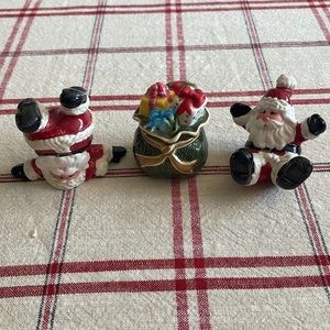 Fitz & Floyd Christmas set of three Santa Figurines.